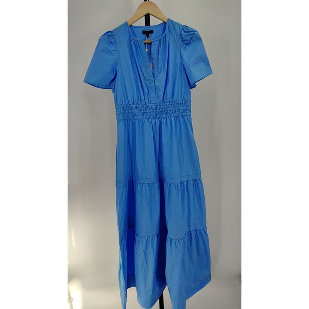 Quince Blue Tiered Midi Dress